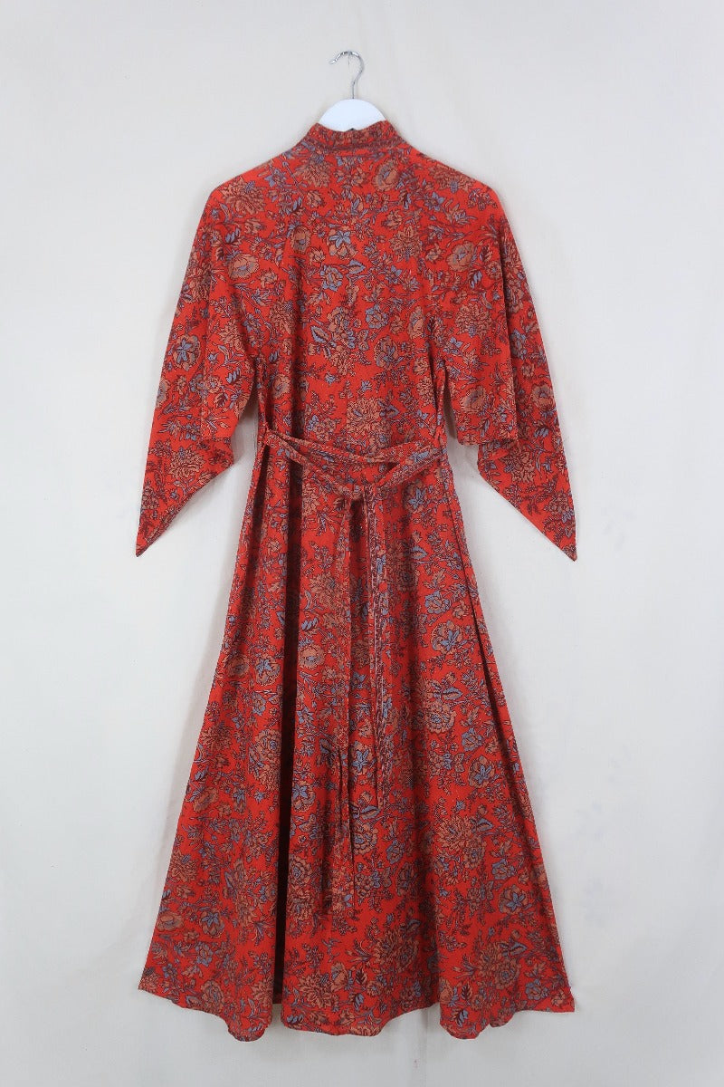 Kaftan 70s Boho Dresses Vintage 70s Block Print Caftan – 86 Vintage