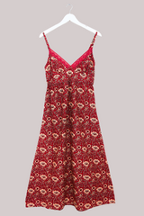 Isobel Maxi Dress in Poppy Red Block Print Floral