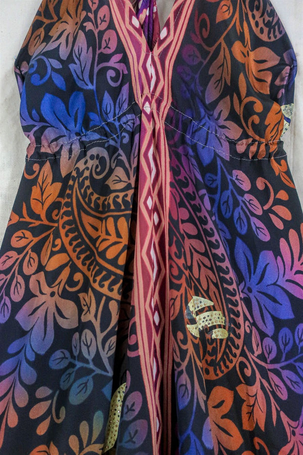 Blossom Midi Halter Dress - Purple Kaleidoscope Floral - Free Size S-L By All About Audrey