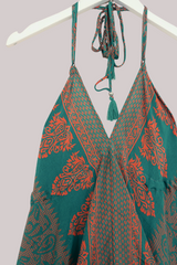 Blossom Halter Maxi Dress - Empress Teal Paisley - Free Size M/L by All About Audrey