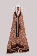 Blossom Halter Maxi Dress - Straw & Rosehip Buds - Free Size M/L by All About Audrey