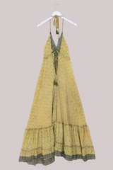 Blossom Halter Maxi Dress - Banana Paisley - Free Size M/L by All About Audrey