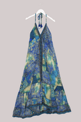 Blossom Halter Maxi Dress - River Blue Floral - Free Size M/L by All About Audrey