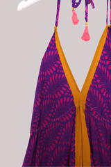 Blossom Halter Maxi Dress - Summer Berry Psychedelic - Free Size XL by All About Audrey
