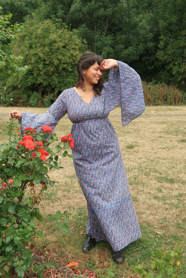 Vanessa Maxi Dress in Cobalt Hyacinth