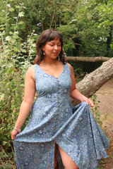 Chloe Maxi Dress in Ocean Blue Hibiscus