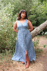 Chloe Maxi Dress in Ocean Blue Hibiscus