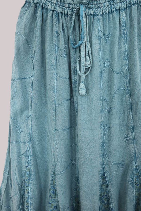 Pixie Maxi Skirt in Pearl Blue Floral - Free Size by All About Audrey