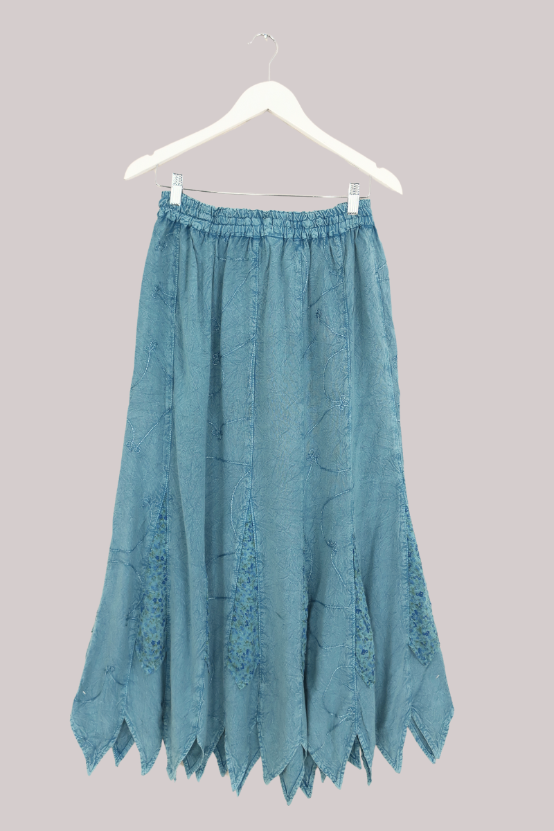 Pixie Maxi Skirt in Pearl Blue Floral - Free Size by All About Audrey