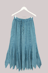 Pixie Maxi Skirt in Pearl Blue Floral - Free Size by All About Audrey