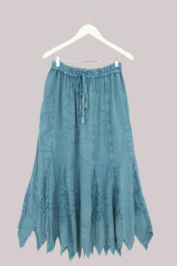 Pixie Maxi Skirt in Pearl Blue Floral - Free Size by All About Audrey