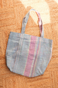 Vintage Kantha Tote Bag in Lavender and Jade Stripe by All About Audrey
