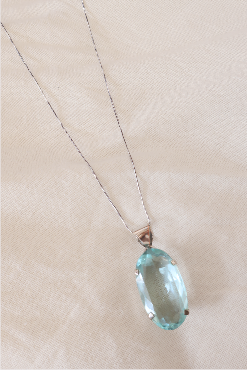 Blue Topaz Silver Plated Necklace