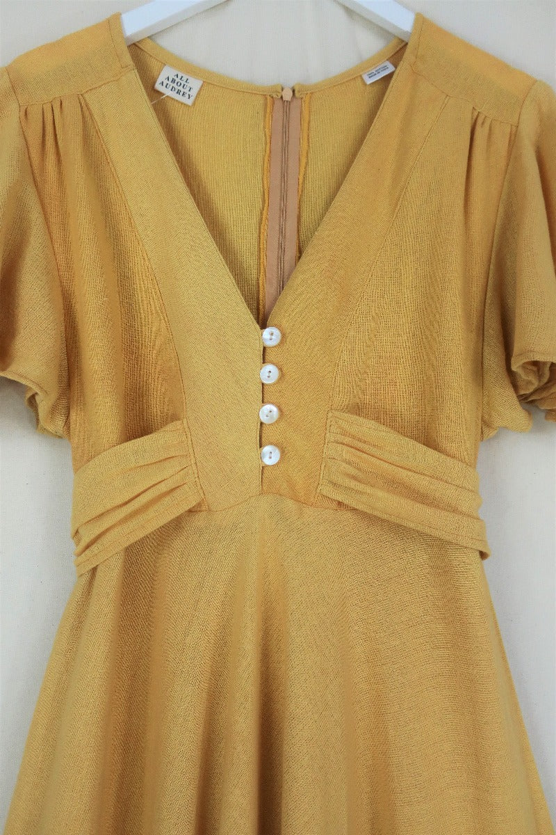 Margot Maxi Dress in Daffodil Yellow by All About Audrey