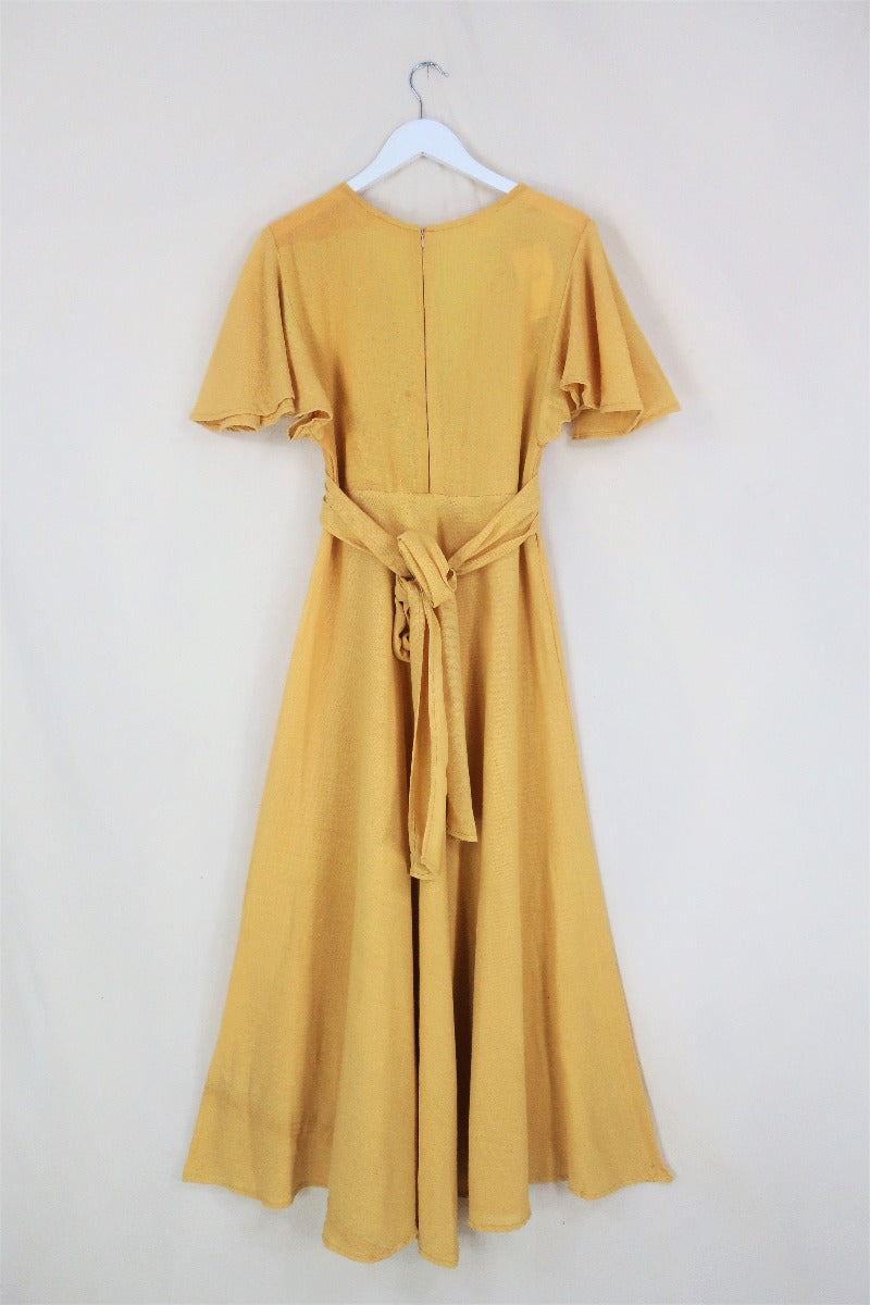Margot Maxi Dress in Daffodil Yellow by All About Audrey