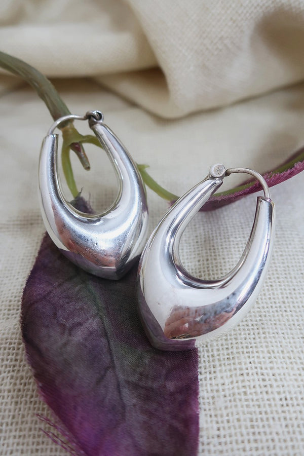 Medium Dagger Hoop Earrings in Silver by all about audrey