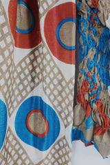 SALE Pearl Top - Vintage Sari - Earthy Retro Mod Print - XS - S