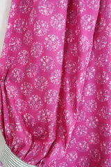 Bonnie Shirt Dress -Dotted Pink Azaleas - Vintage Indian Sari - Size S/M