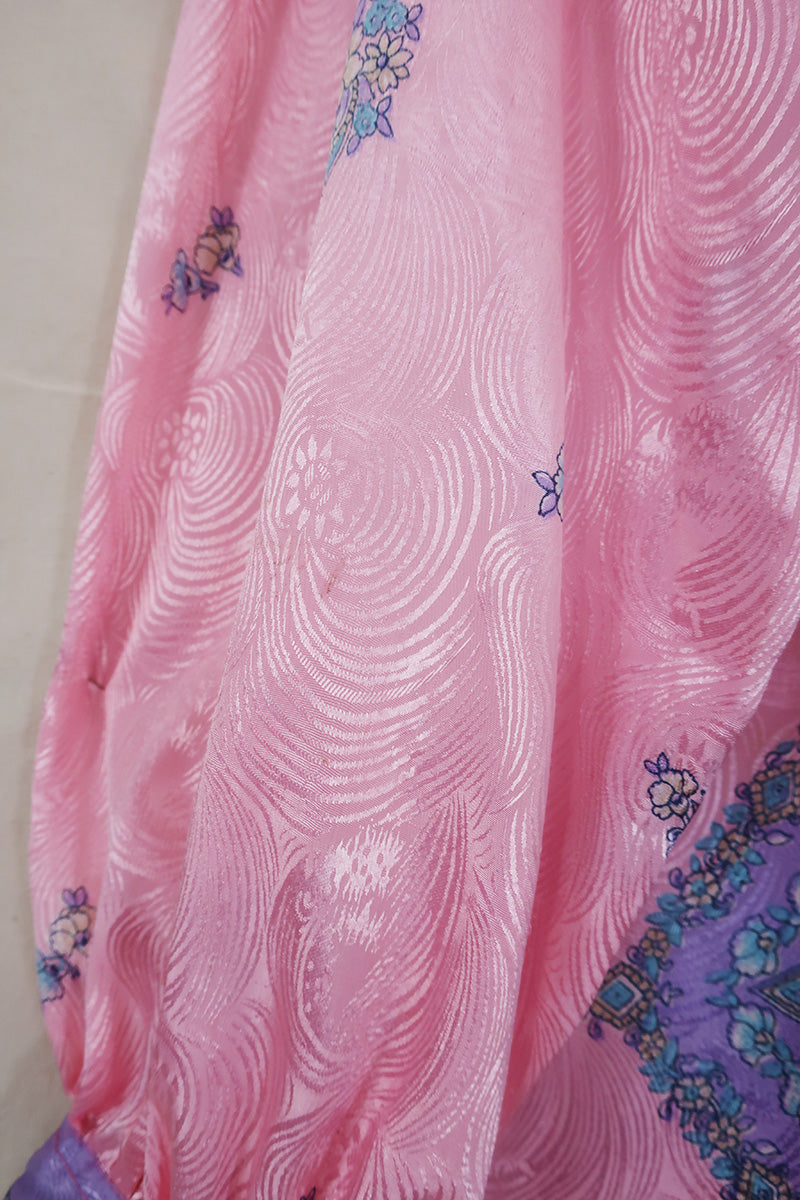 Bonnie Shirt Dress - Sherbet Outlaw Paisley - Vintage Indian Sari - Size M