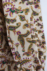 Bonnie Shirt Dress - Honeysuckle & Pine Paisley - Vintage Indian Sari - Size M/L
