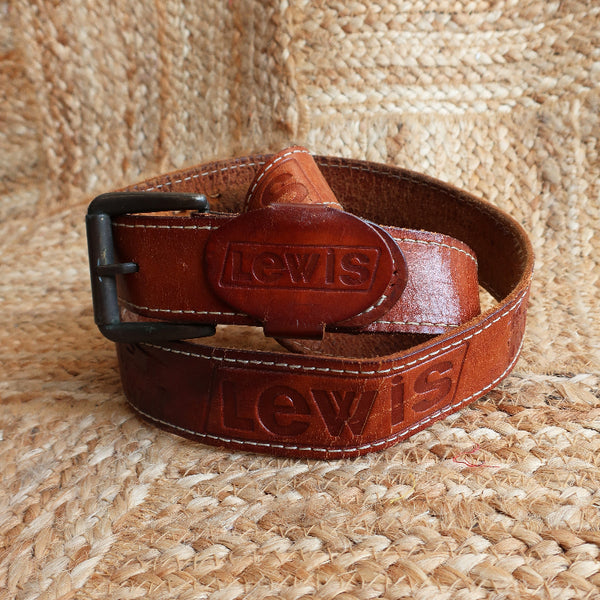 小物 vintage leather belt brown-leather-vintage-chunky-