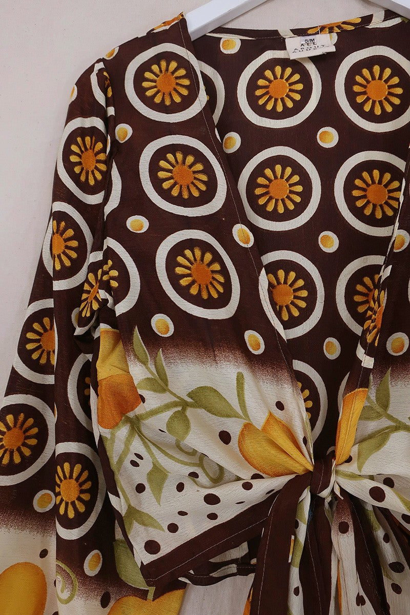 Lola Wrap Top - California Daisies - Size S/M by All About Audrey