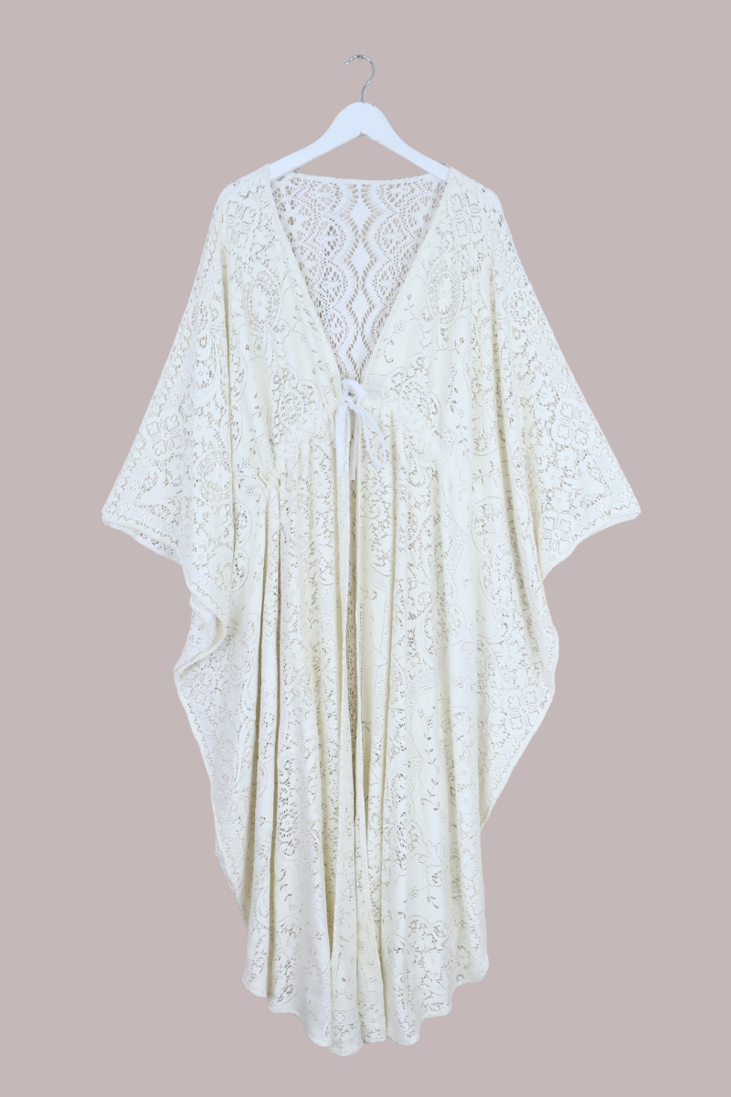 Carlotta Butterfly Robe in Priscilla White Lace - Free Size