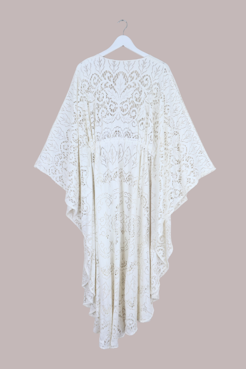 Carlotta Butterfly Robe in Florida White Lace - Free Size