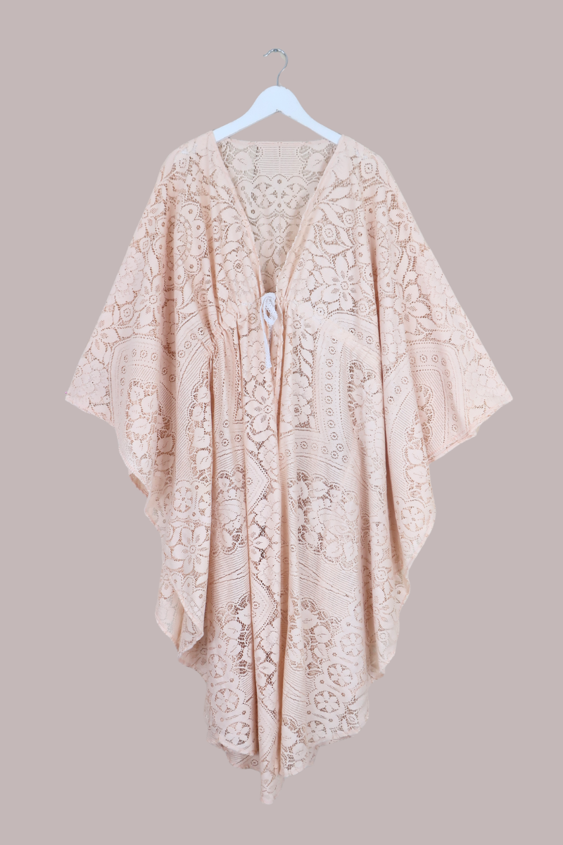Carlotta Butterfly Robe in Georgia Peach Lace - Free Size