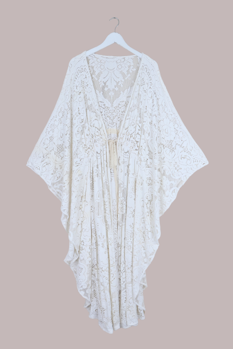 Carlotta Butterfly Robe in Carolina White Lace - Free Size