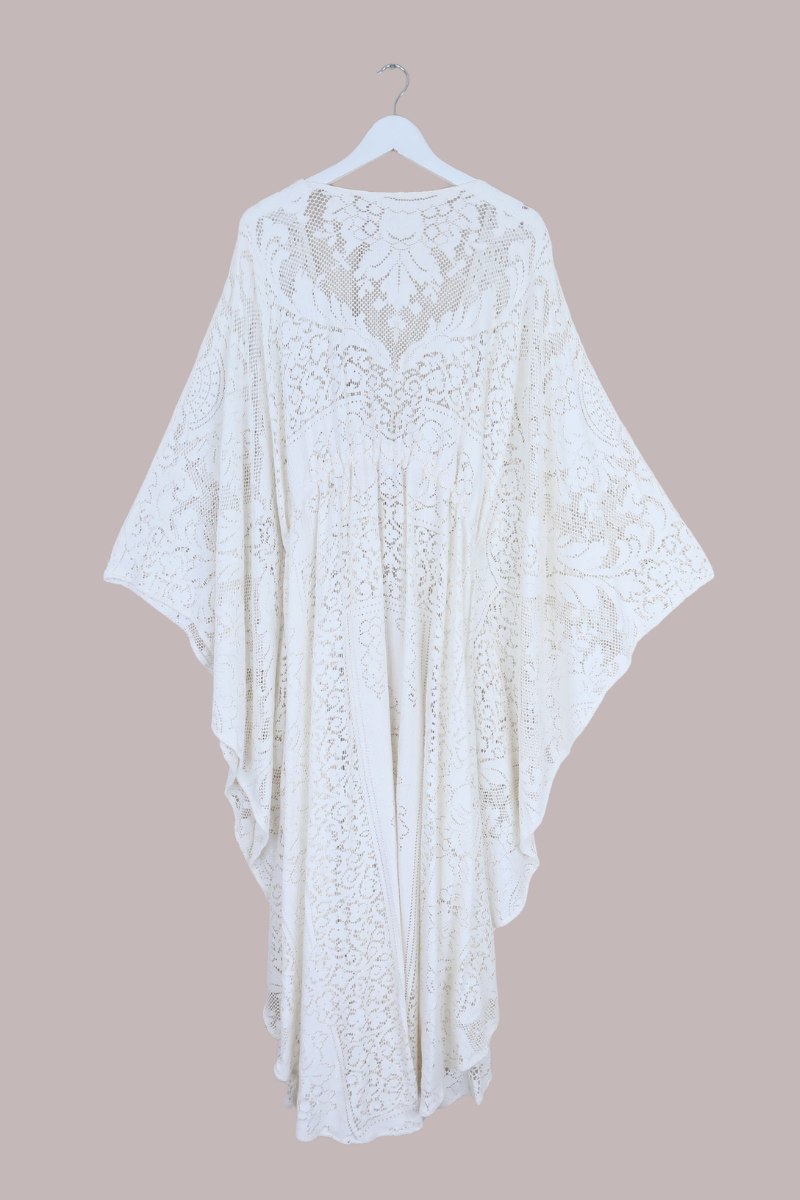 Carlotta Butterfly Robe in Carolina White Lace - Free Size