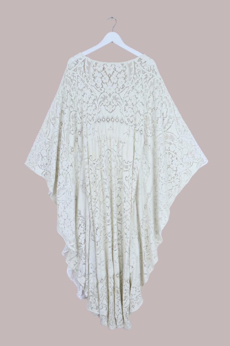 Carlotta Butterfly Robe in Nymph White Lace - Free Size