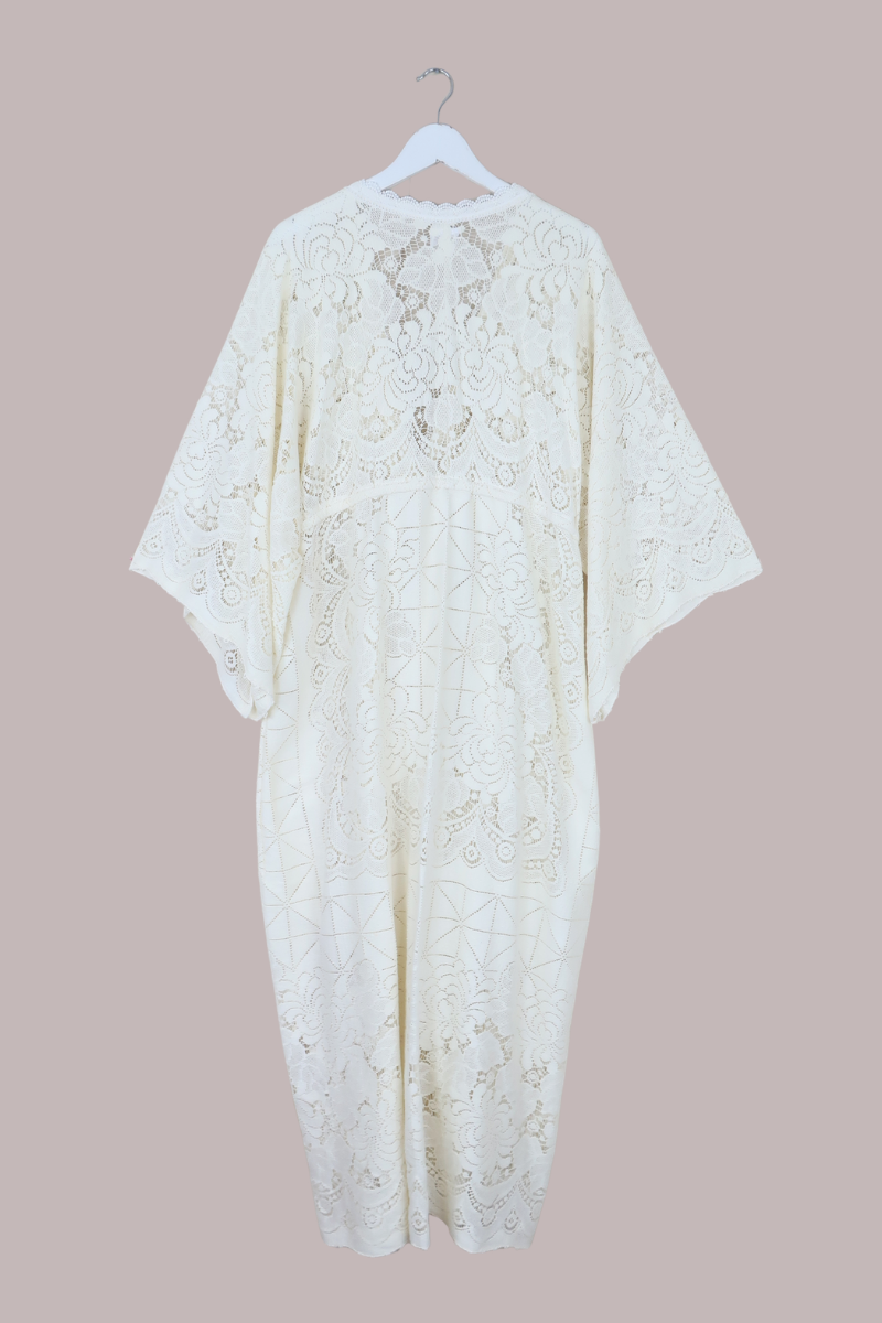 Ramona Robe in Curtain White Lace - Free Size
