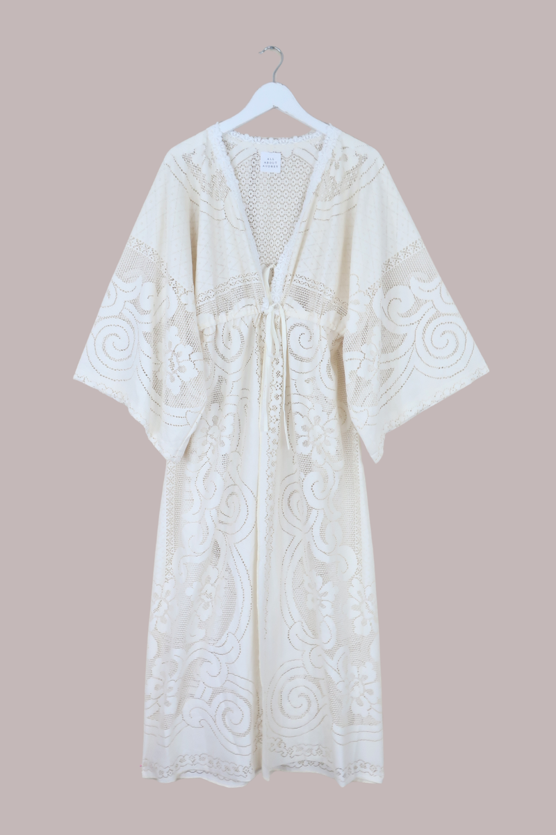 Ramona Robe in Riptide White Lace - Free Size