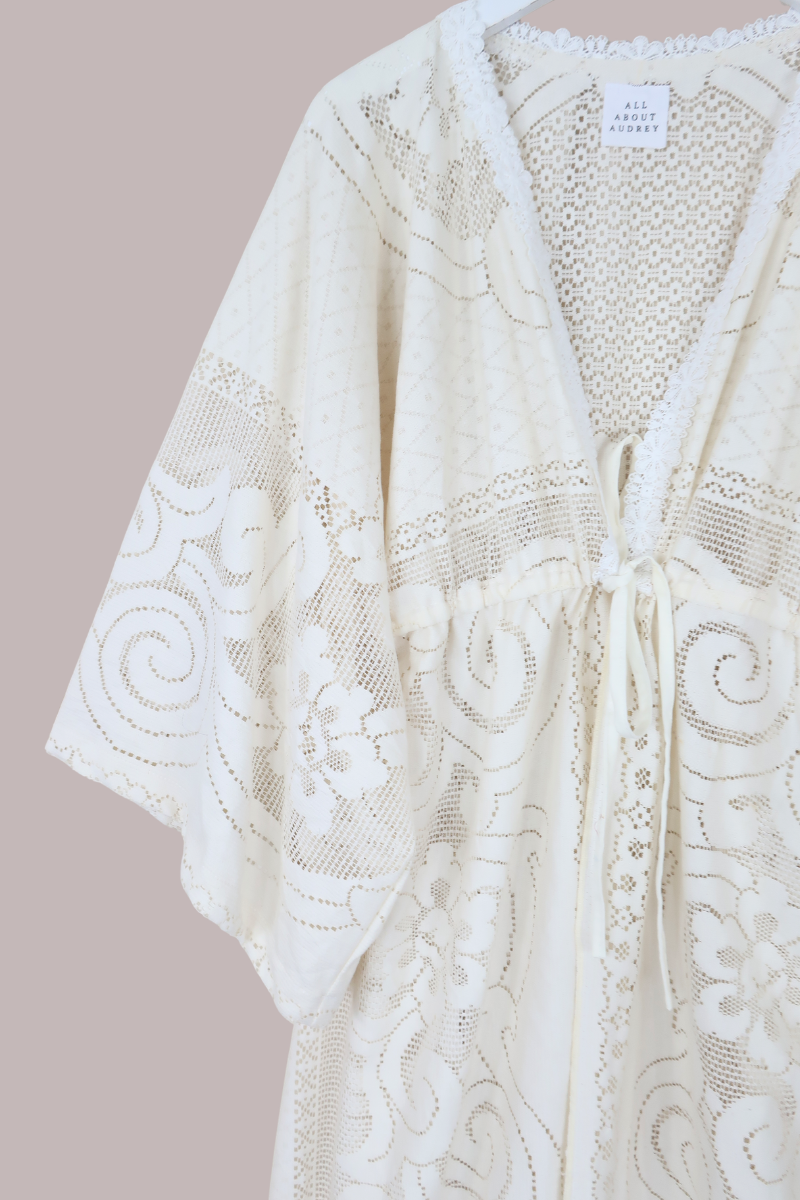 Ramona Robe in Riptide White Lace - Free Size