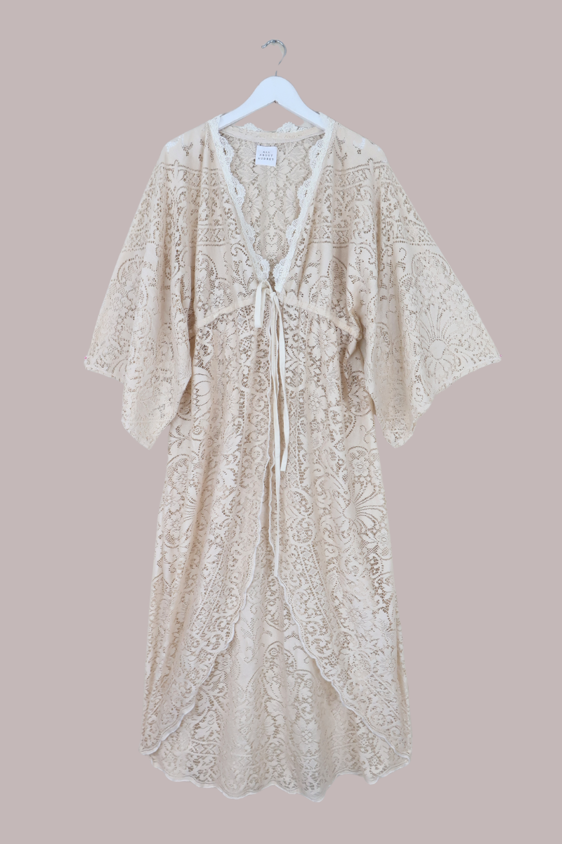 Ramona Robe in Sand Dune Lace - Free Size