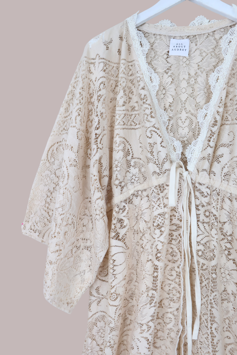 Ramona Robe in Sand Dune Lace - Free Size