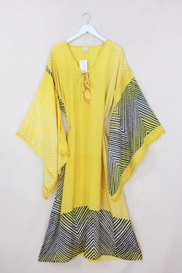 SALE Cassandra Maxi Kaftan - Malibu Sunshine - Vintage Sari - Size L/XL by All About Audrey