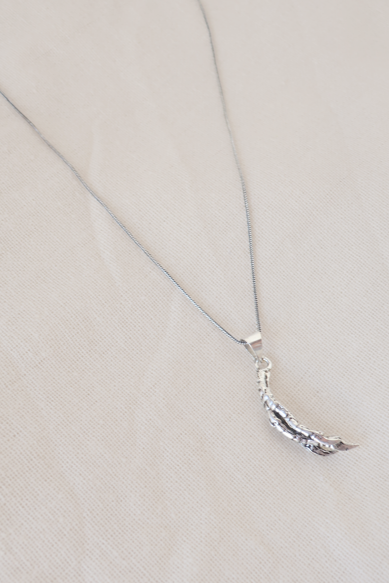 Chicken Claw Silver Plated Necklace