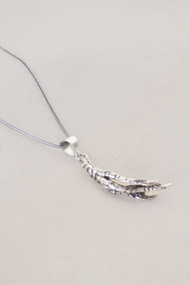 Chicken Claw Silver Plated Necklace