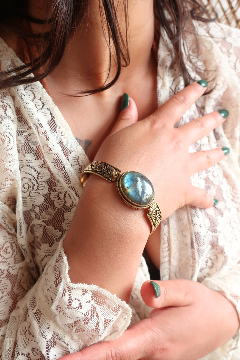 Avalon Bracelet in Gold with Marbled Tourmaline