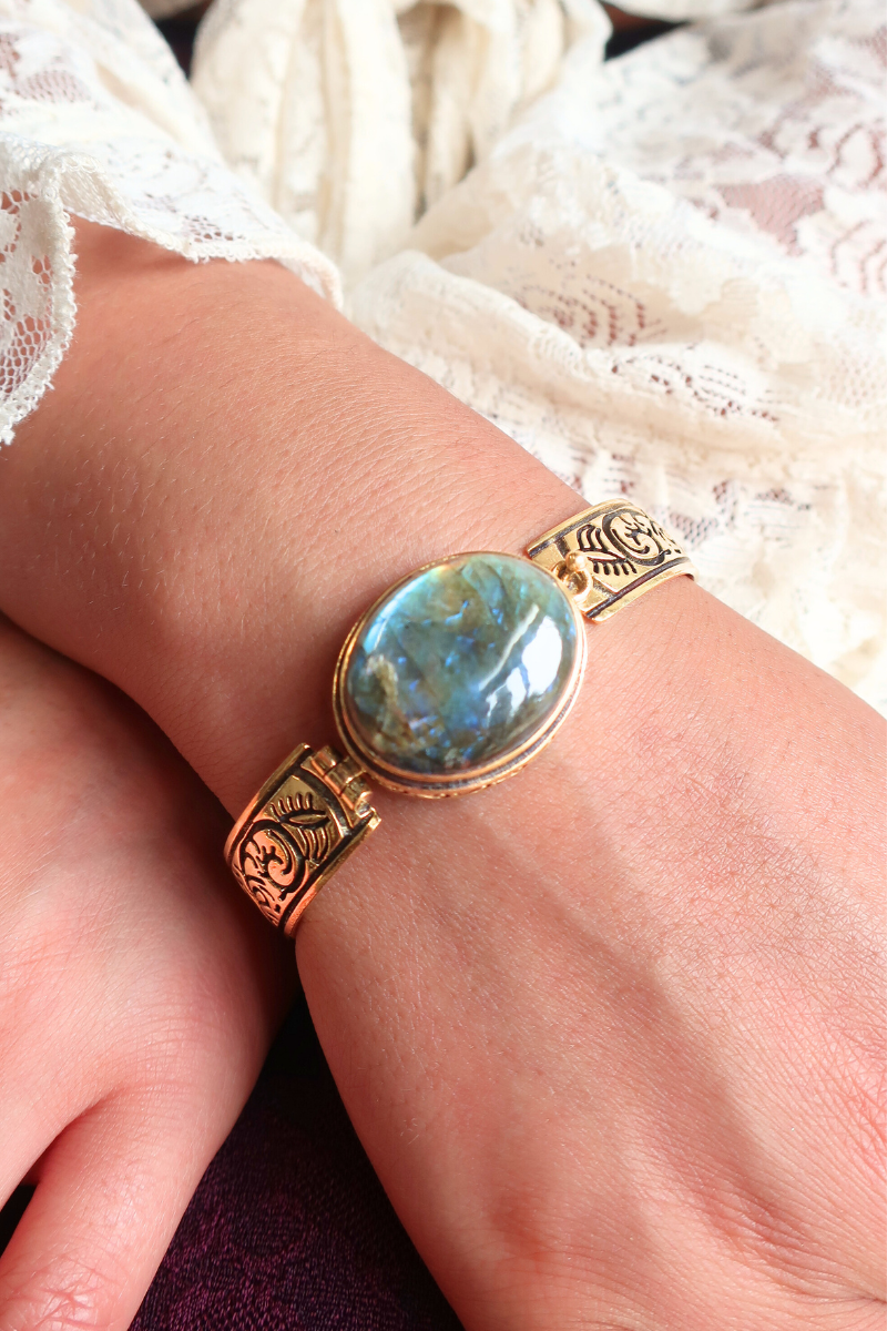 Avalon Bracelet in Gold with Marbled Tourmaline