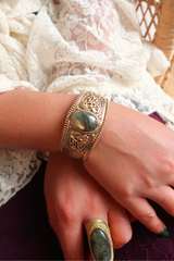Morgana Bangle in Gold with Marbled Tourmaline