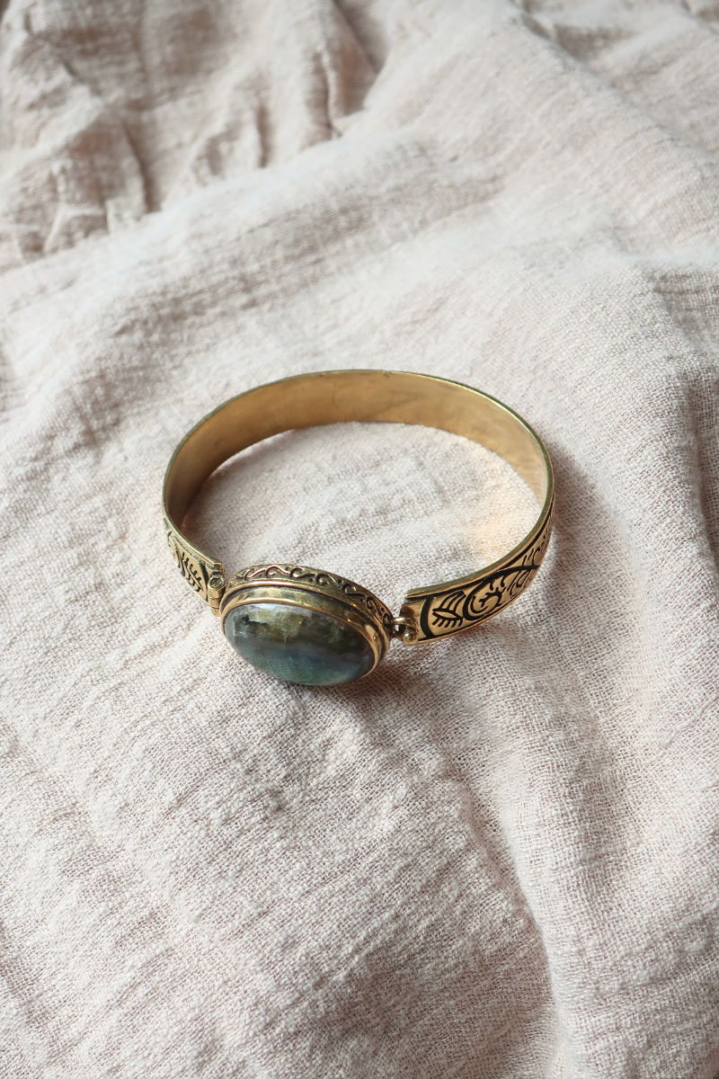 Avalon Bracelet in Gold with Marbled Tourmaline