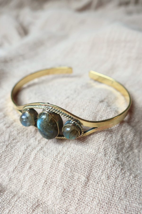 Alchemy Bangle in Gold with Marbled Tourmaline