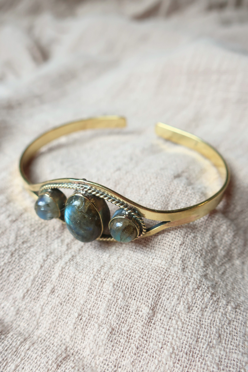 Alchemy Bangle in Gold with Marbled Tourmaline