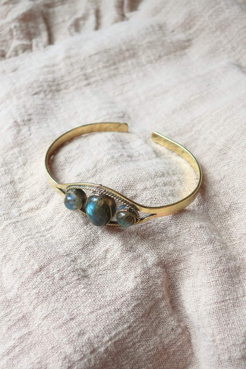 Alchemy Bangle in Gold with Marbled Tourmaline