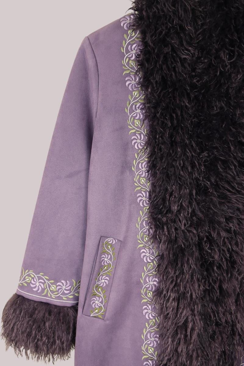 Fleetwood Embroidered Penny Lane Coat in Silver Springs Lilac