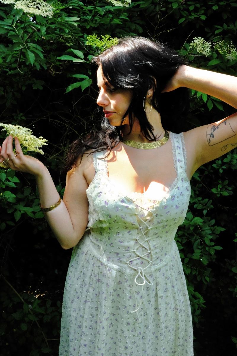 Darcy Maxi Meadow Dress in Wisteria Canopy Purple