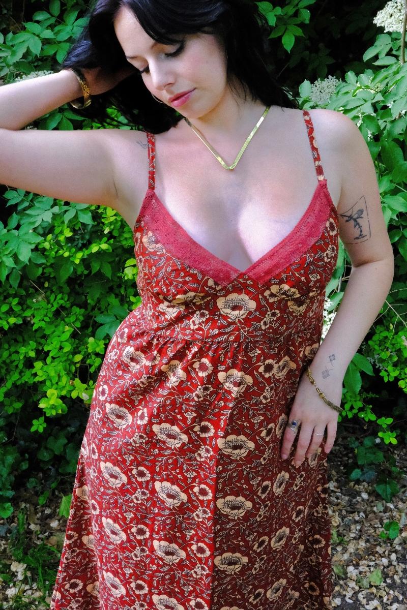 Isobel Maxi Dress in Poppy Red Block Print Floral
